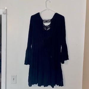 Black lace detail dress